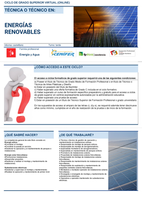 Cenifer PT Tríptico ciclo formativo - Técnico Superior en Energías Renovables FP Online