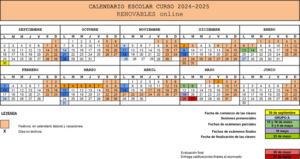 Cenifer Calendario Renovables curso 2024 2025
